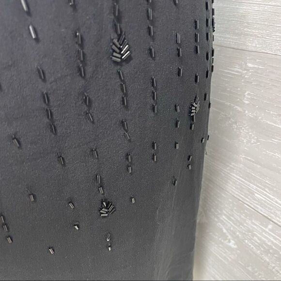 Eileen Fisher Black Beaded Silk Cami Midi Dress - Picture 10 of 10